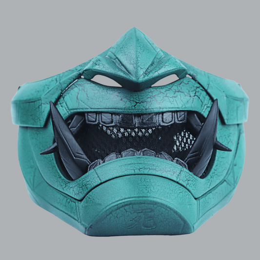 SpaceArmory Cyberpunk Oni Mask Cracked Black/Green