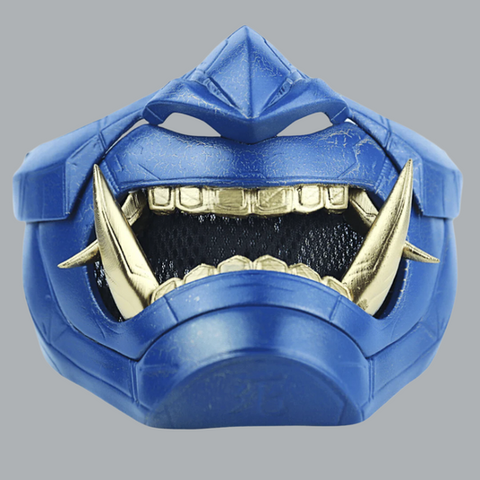 SpaceArmory Cyberpunk Oni Mask Cracked Gold/Blue