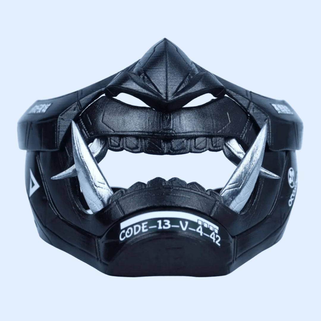 SpaceArmory Cyberpunk Oni Mask Metallic Black
