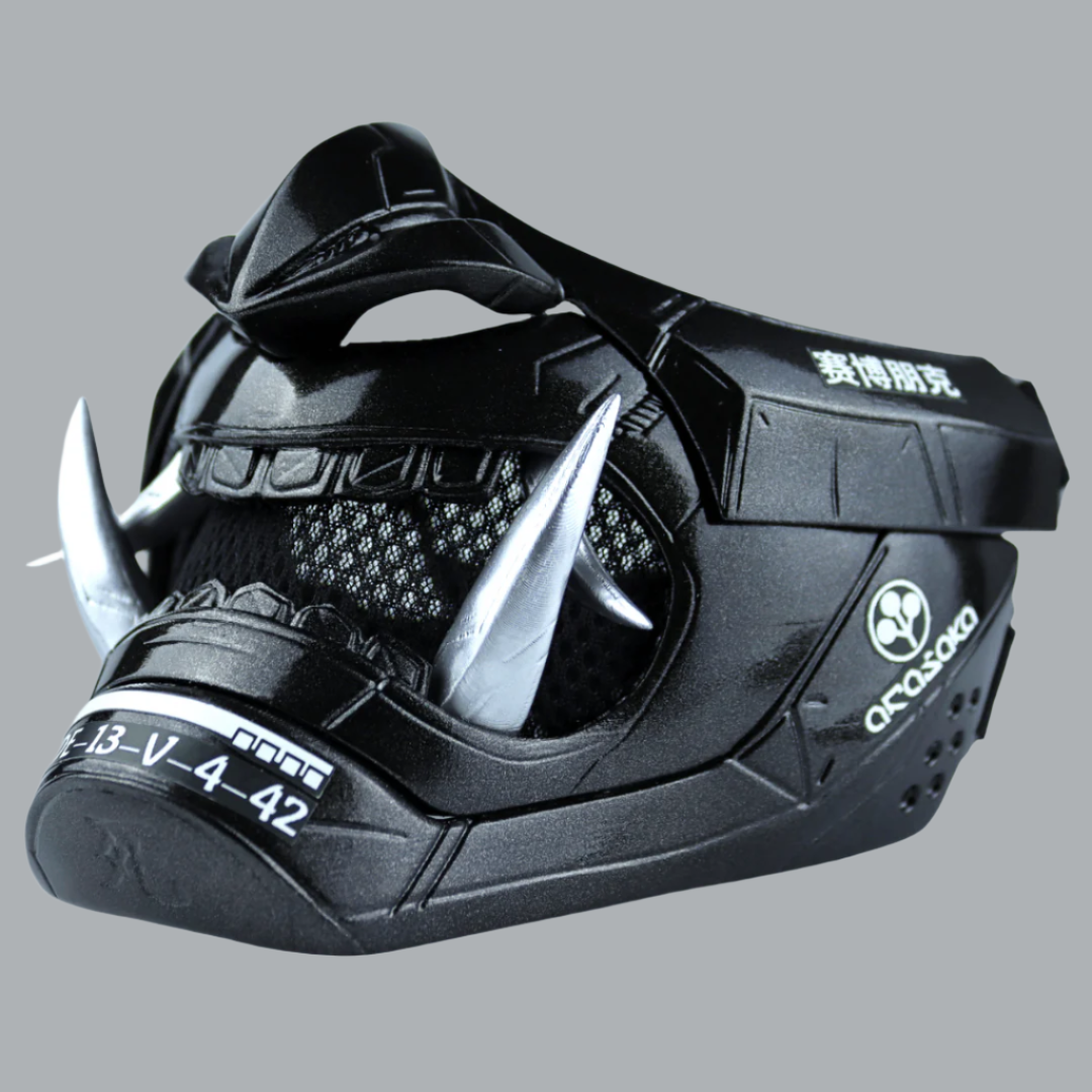 ONI バナーフラッグ Cyberpunk Oni Mask - Metallic Black – Space Armory