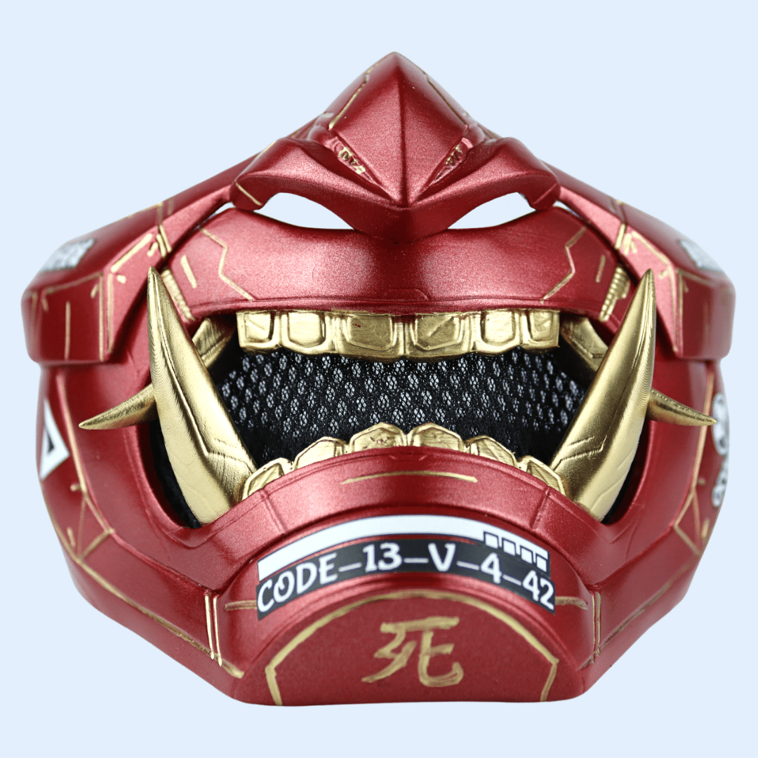 SpaceArmory Cyberpunk Oni Mask Metallic Red