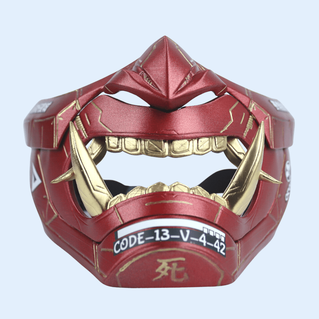 Cyberpunk Oni Mask Metallic Red – Space Armory | Japanese Cyberpunk Oni Mask Metallic Red – Space Armory | Japanese