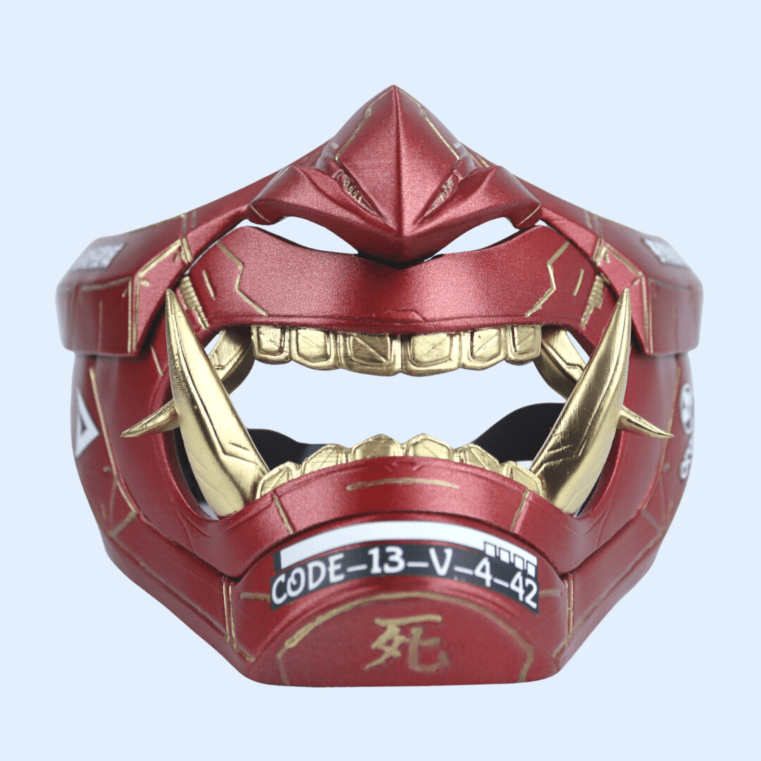 SpaceArmory Cyberpunk Oni Mask Metallic Red
