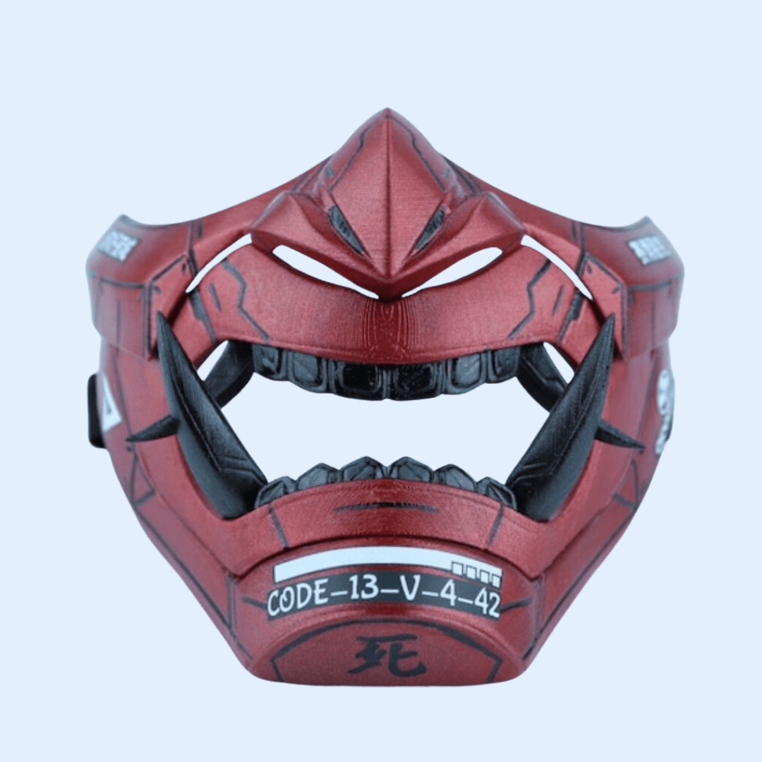 Cyberpunk Oni Mask Metallic Red – Space Armory | Japanese Cyberpunk Oni Mask Metallic Red – Space Armory | Japanese
