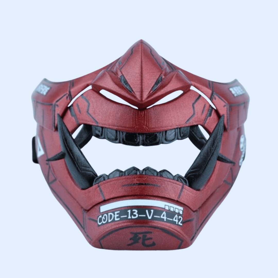 SpaceArmory Cyberpunk Oni Mask Metallic Red