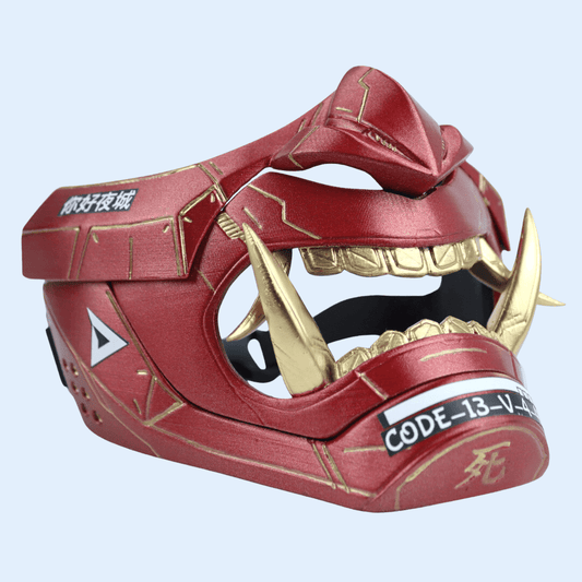 SpaceArmory Cyberpunk Oni Mask Metallic Red