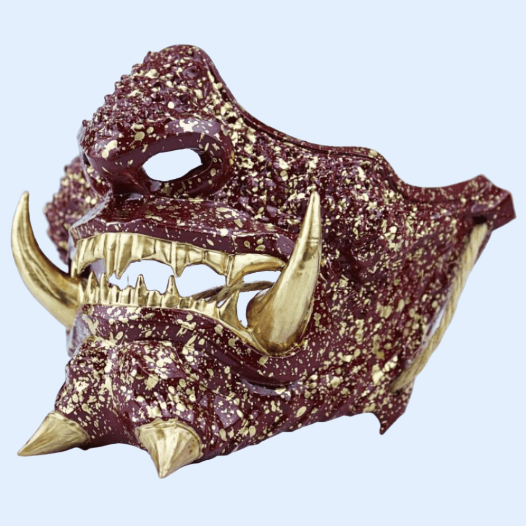 SpaceArmory Japanese Oni Mask Wine Red