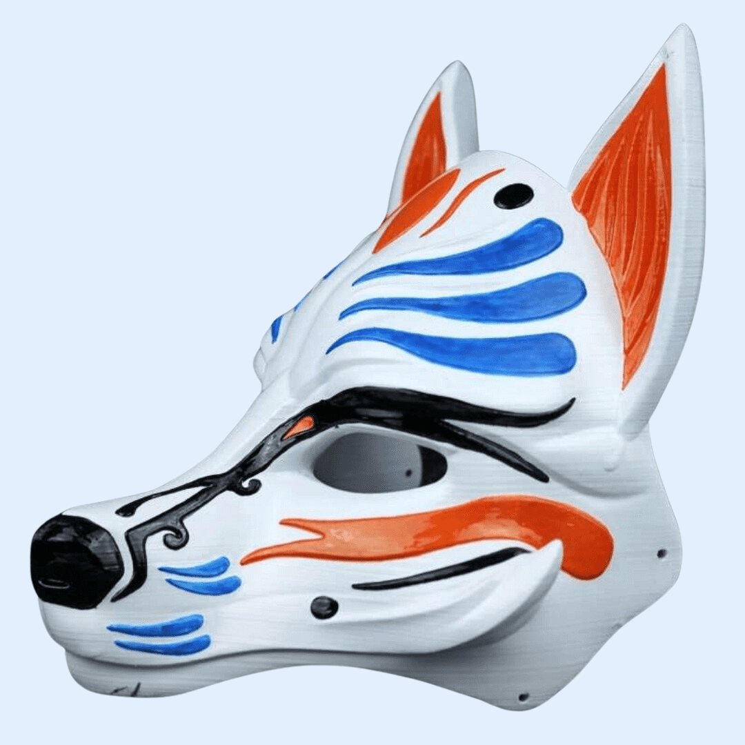 SpaceArmory Kitsune Fox Mask Blue/Orange