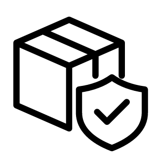 Shipping Protection – package with shield and checkmark